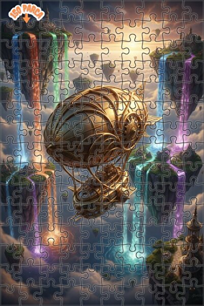 Teona Ahşap لغز مدينة السماء الغامضة، لعبة ألغاز خشبية ذات إطار مزدوج الطبقات...