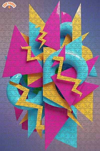 Teona Ahşap لغز خشبي هندسي ذو طبقتين بإطار 500 قطعة 50x30