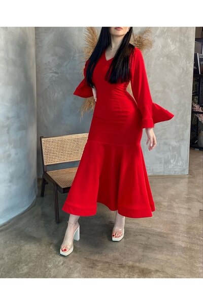 Kendallksa Stylish red midi dress