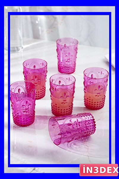 İN3DEX Kırılmaz Pembe Akrilik Su Bardağı 400ml Bulaşık Makinesinde Yıkanabilir