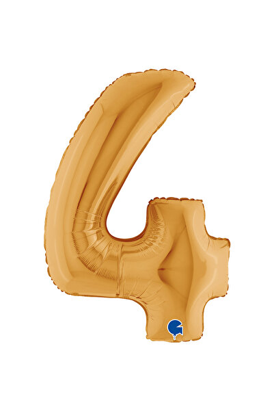 PARTİ SEPETİ بالون رقمي من الفويل ذهبي أصفر 26 بوصة (66 سم) إيطالي 0-9