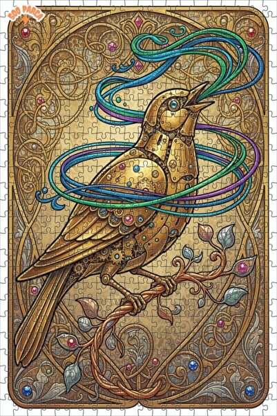 Teona Ahşap لغز خشبي ميكانيكي ذهبي على شكل طائر بإطار مزدوج الطبقات 500 قطعة ...