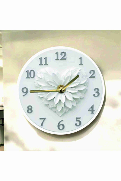 AA Shop Kalp Çiçek Renkli Baskı Desenli Sayılı Hediyelik Ahşap Sessiz Tablo D...
