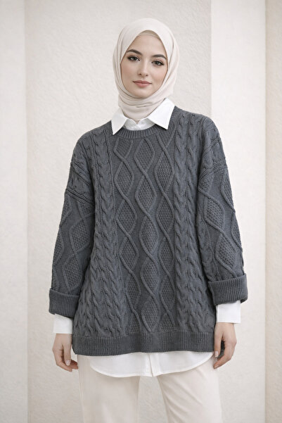 Kirazgym Honeycomb Textured Casual Knit Sweater – Smoked