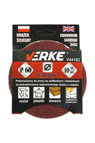VERKE Set of 10 textile abrasive discs, V44182,