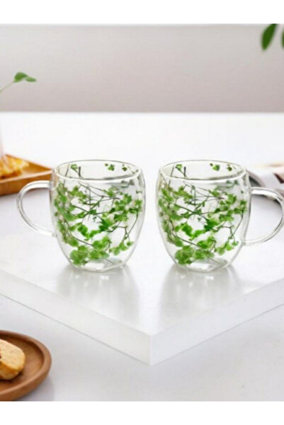 b11 Double-walled glass mug in the shape of flowers