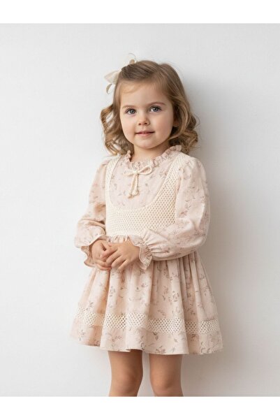 Cherrys Bebek فستان بناتي مع مطبوع كرات زينة شبكية