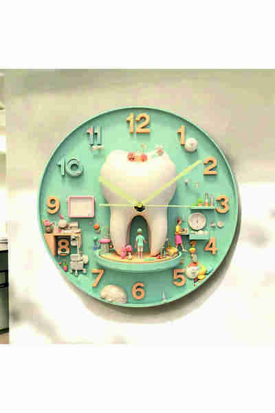 AA Shop Diş Hekimi Renkli Baskı Desenli Sayılı Hediyelik Ahşap Sessiz Tablo D...