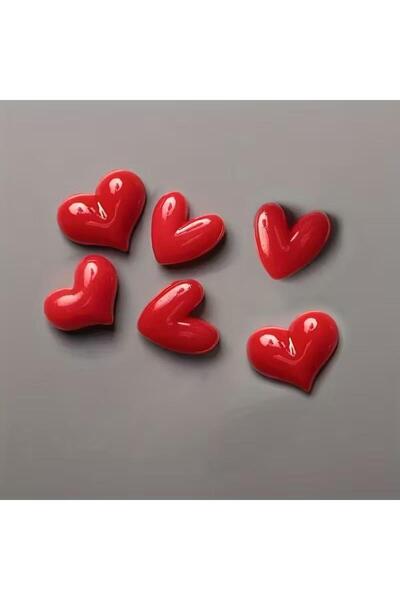 SUME Dekoratif 6 Adet Güçlü Kalp Şeklinde Buzdolabı Magneti Fotoğraflar, Notl...