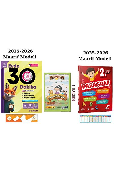 Tudem Yayınları Tudem 2. Sınıf Evde 30 Dakika 2025/26 Maarif Modeli ve Pruva ...