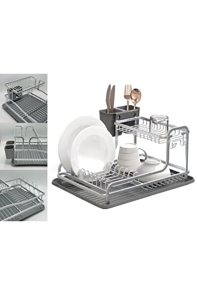 ANGMAD ANGMAD dish rack / drainer, 2 levels, made of aluminum, with tray and ...