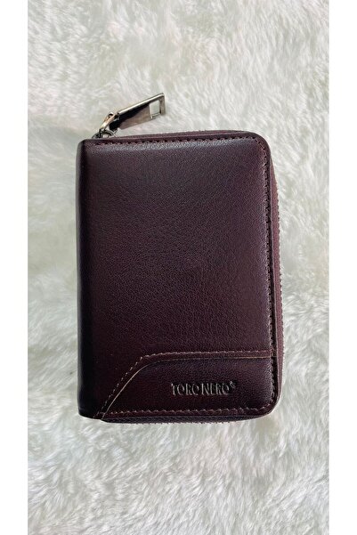 BLACK Men's Zippered Vertical Leather Wallet