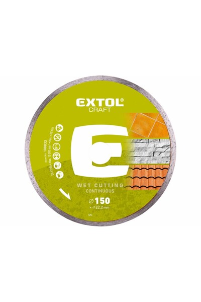 EXTOL CRAFT Diamond cutting disc, Extol Craft, wet cutting, 150x22.2x2.3mm