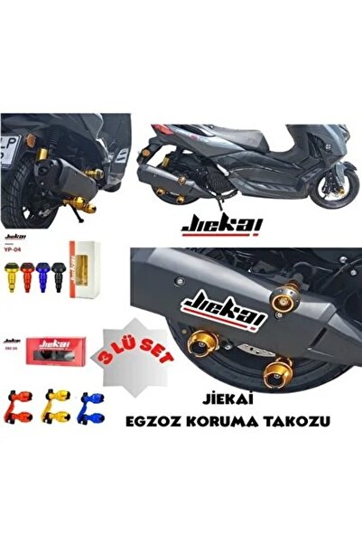 JK ARORA MAX T 125-150 UYUMLU *KIRMIZI*3 LÜ CNC EGZOZ KORUMA TAKOZU(3'LÜ SET)