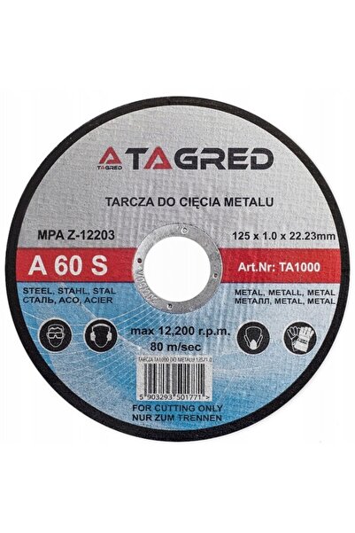 Tagred Professional Disc de tăiere metalic, 125x1x22,2 mm, TA1000, Tagred