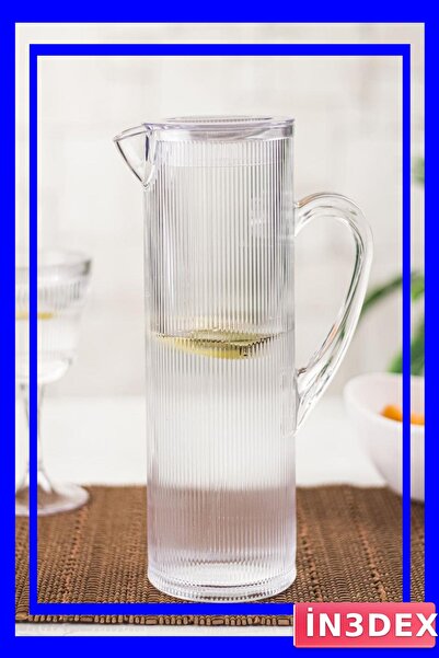 İN3DEX Kırılmaz Akrilik Su Sürahisi 1.5 Litre Buzdolabı Rafına Uygun