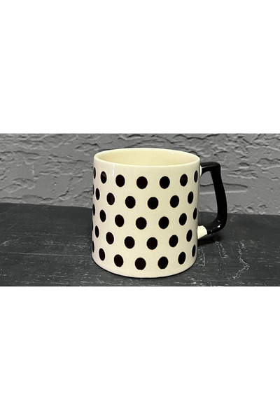 Kırtasiye Ofisi Spot patterned black handle prime office gift cup mug mug