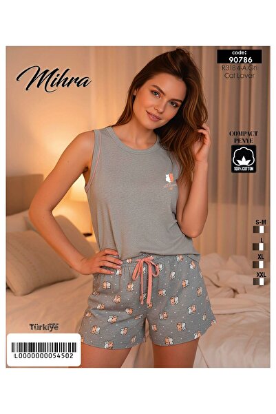 Mihra Compact Penye %100 Pamuk Şortlu Pijama Takımı