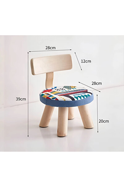 PalmirAtic Canvas-Mini Desenli Masif Çocuk Sandalyesi