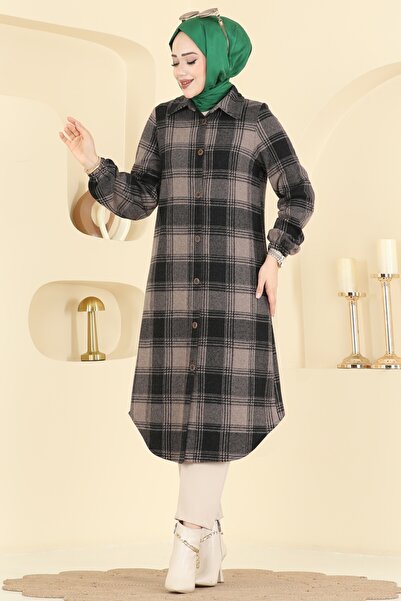 ModaMerve Ekose Desen Oduncu Tunik 3074KTR750-MS Vizyon