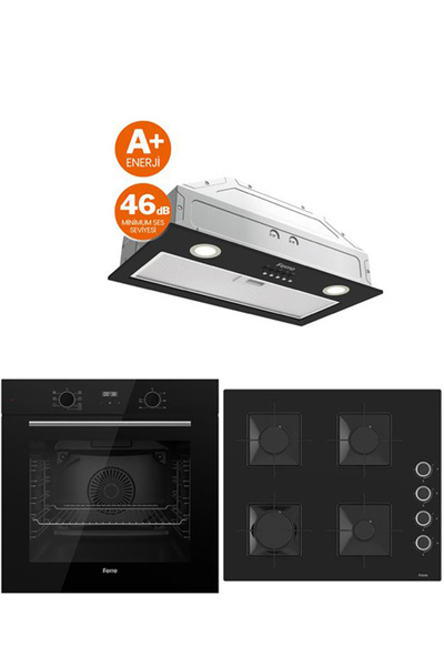 Ferre BLACK PLUS SERİSİ 3LÜ CAM ANKASTRE SET (QBL63CS-SS205-D050-SA)