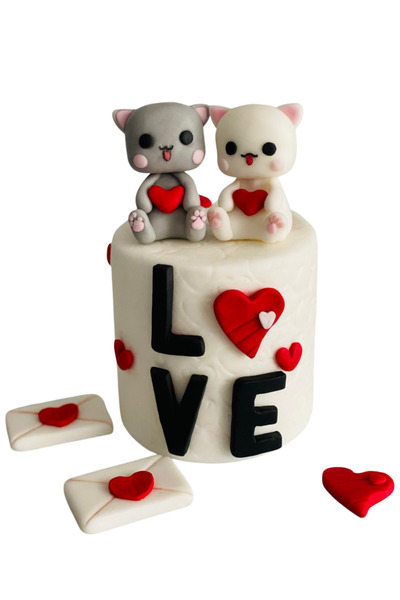 FigurinArt Set Figurine pentru tort pastă de zahăr - Valentine's Day - handmade