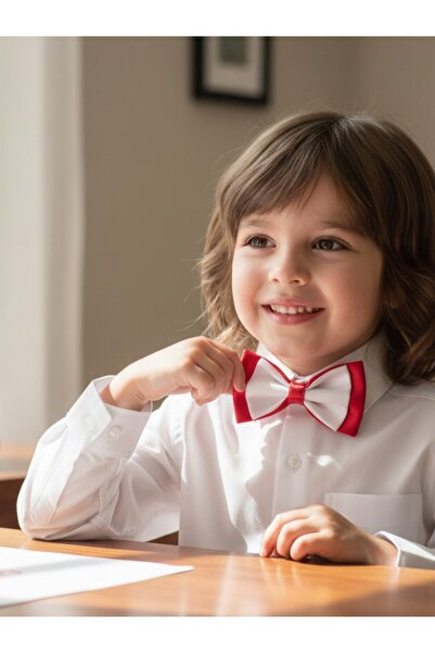 E-Giyimbank Unisex Children's Elastic Bow Tie 3-7 Years Old Children's Bow Ti...