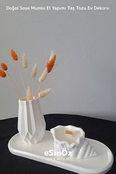 EsinÖz #Dekoratif Obje Ve Biblo Modern Tasarım Taş Tozu Vazo & El Yapımı Soya...