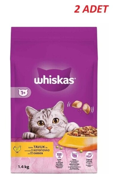 Whiskas Yetişkin Tavuklu Kedi Maması 1.4 Kg*2 Adet -TY5615069