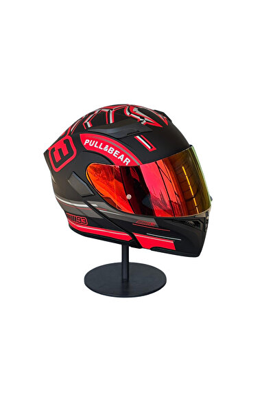 scharf 902 Çene Açılır Motosiklet Kaskı – Güneş Gözlüklü (Dark Red Vizörlü) MX3