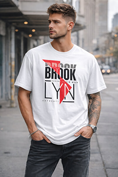 ArtYus Brooklyn Printed Cotton Relaxed Fit Round Neck Unisex T-Shirt