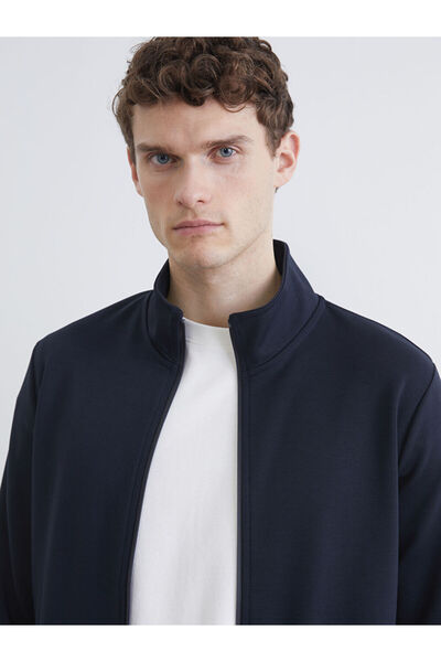 LC Waikiki Sweatshirt cu fermoar pentru bărbați, cu guler tip halat, Sparklin...