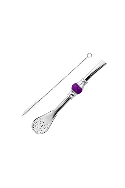 Lava Roastery Yerba Mate Bombilla Straw with Filter Spoon & Cleaning Brush, S...