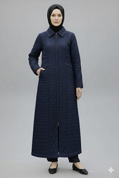 GLR&GYM ASLISU KADIN BÜYÜK BEDEN ASTARLI TAM BOY MEVSİMLİK KAPİTONE MONT/PARDESÜ