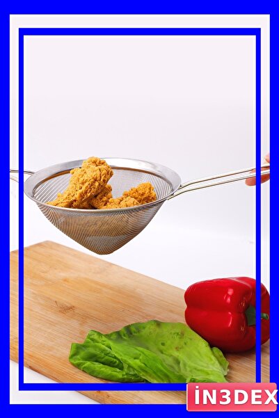 İN3DEX مصفاة مطبخ مخروطية 14 سم بمقبض من الفولاذ المقاوم للصدأ