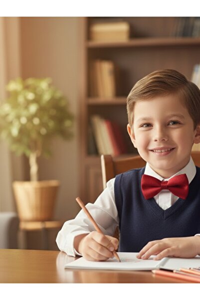 E-Giyimbank Unisex Children's Elastic Bow Tie 3-7 Years Old Children's Bow Ti...