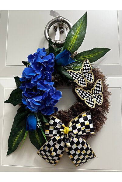 GÜLHOBY زخرفة باب من الأقحوان الأزرق على شكل فراشة منقوشة من ماكنزي