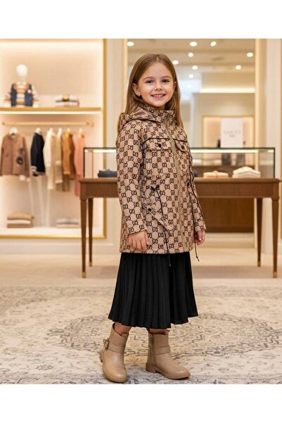 HC Kids Wear Girl's Trench Coat Hooded Raincoat