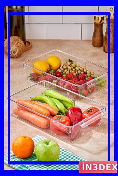 İN3DEX Transparent Acrylic Refrigerator Storage Container 3 Liter Capacity
