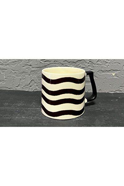 Kırtasiye Ofisi Prime Office Gift Cup Mug with Slanted Line Pattern and Black...