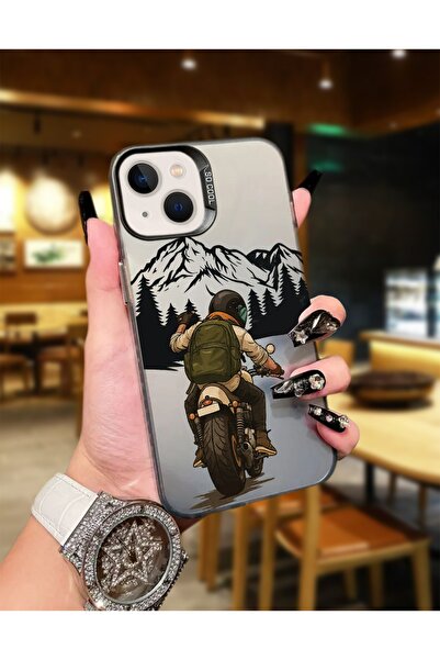 Caseji Motorcycle Print Pattern Quality Luxury Phone Case Compatible with iPh...