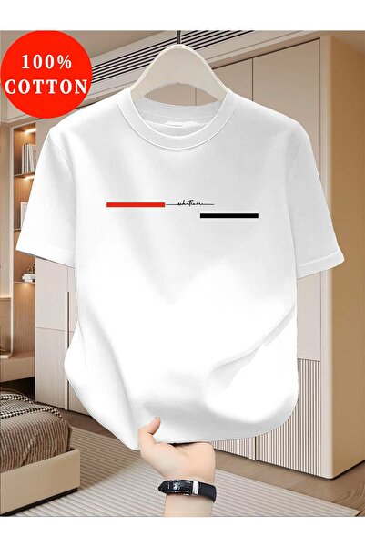 4desire.ro Men's T-shirt ABSTRACT LINE Ink, Classic Regular Fit, 100% Cotton,...