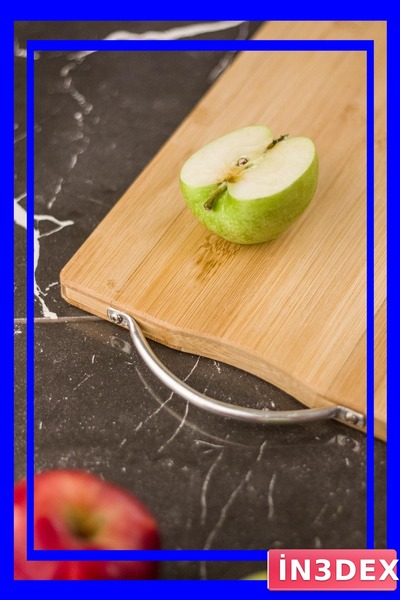 İN3DEX لوح تقطيع وتقديم طعام من الخيزران الطبيعي 20×30 سم