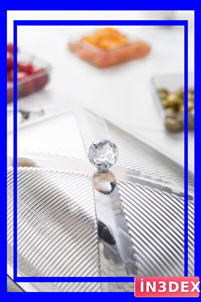 İN3DEX Smoked Color 6-Compartment Acrylic Breakfast Tray with Single Lid