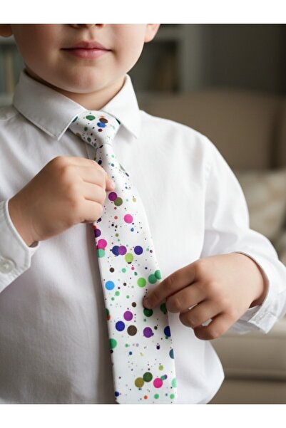 E-Giyimbank Boy's Elastic Tie, Satin Look, Adjustable, 3–7 Years Old