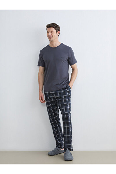 LC Waikiki Mg Trenden Anthracite Standard Fit Men's Pajama Set
