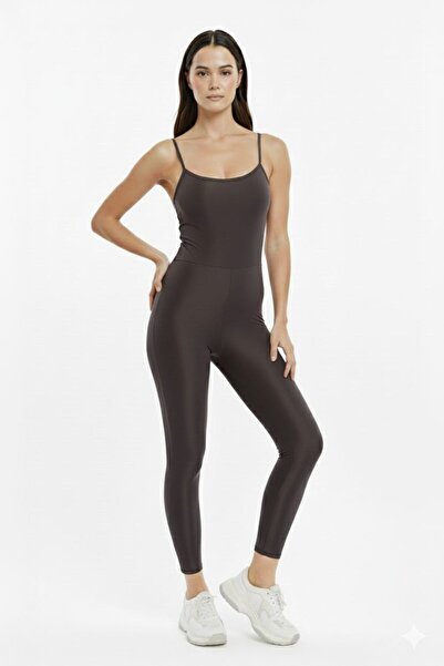 DALİAYILDIZ Women's Strappy Backless Sports Long Jumpsuit