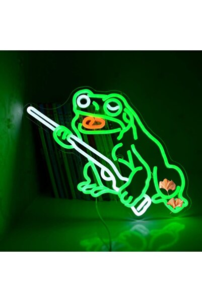 Slasa Hippity Hoppity Frog LED Neon Sign – 32x40 cm Funny Wall Light for Kids...