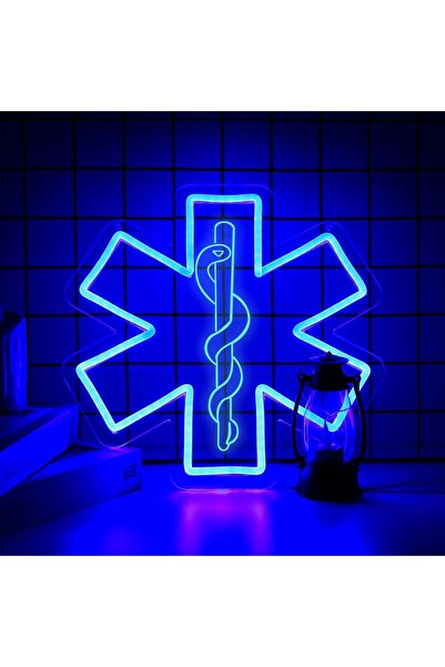 Slasa Star of Life LED Neon Sign – 31x31 cm Garage & Game Room LED Wall Light