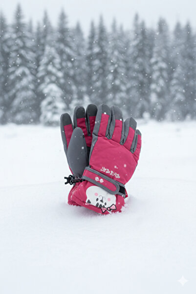 Kitti KAR KAYAK ELDİVENİ SU SOĞUK GEÇİRMEZ 4-8 YAŞ İÇİ POLARLI